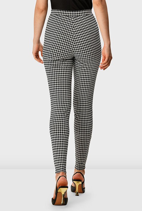 Checked Stretch-Jersey Leggings