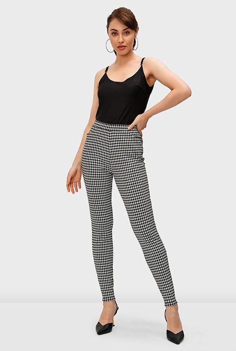 Shop Houndstooth check jersey knit leggings