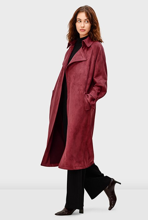 Shop Soft faux suede wrap coat | eShakti