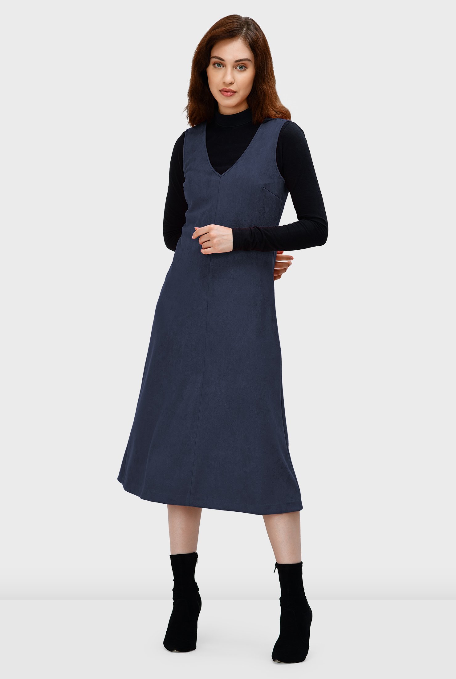 Faux suede best sale overall dress