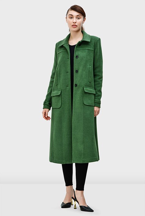 Melton blend long coat