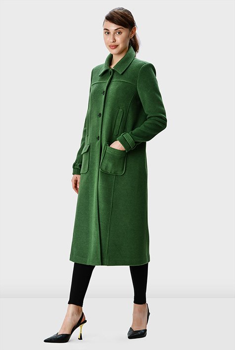 Melton blend long coat