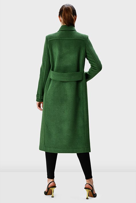 Melton blend long coat