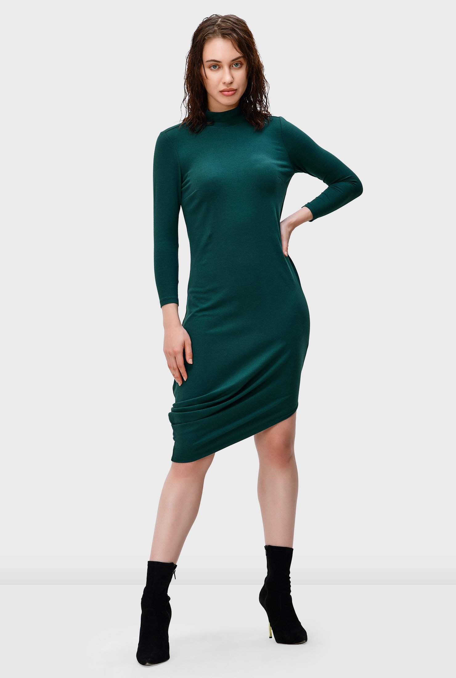 long jersey knit dress