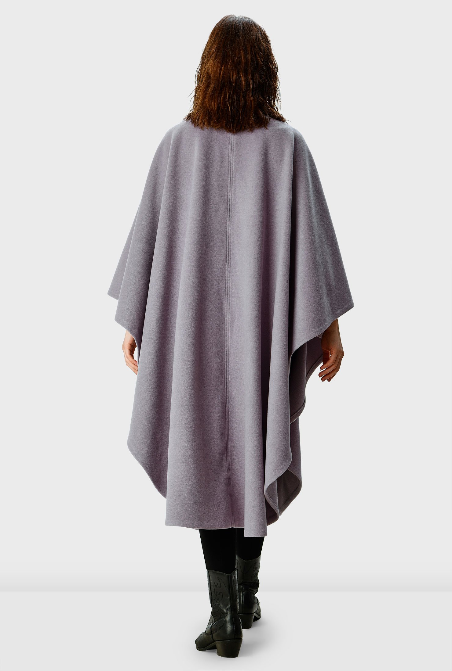 Shop Melton Look Belted Poncho Eshakti