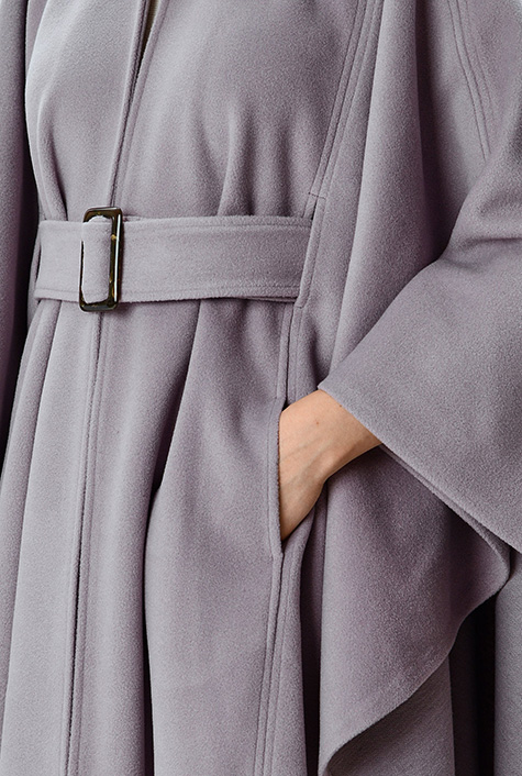 Shop Melton look belted poncho | eShakti