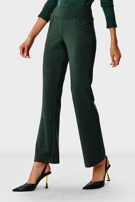 Women's High-Rise Regular Fit Tapered Ankle Knit Pants - A New Day™ Olive L