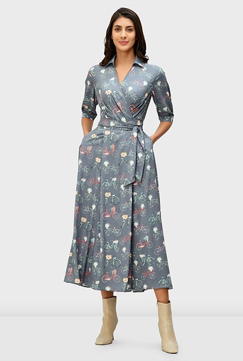 Bicycle print cheap dress