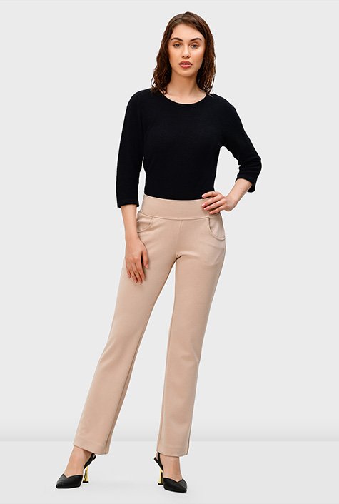 Pull On Cargo Trouser in Scuba Fabric with Contrast Zipper Detail | Styli