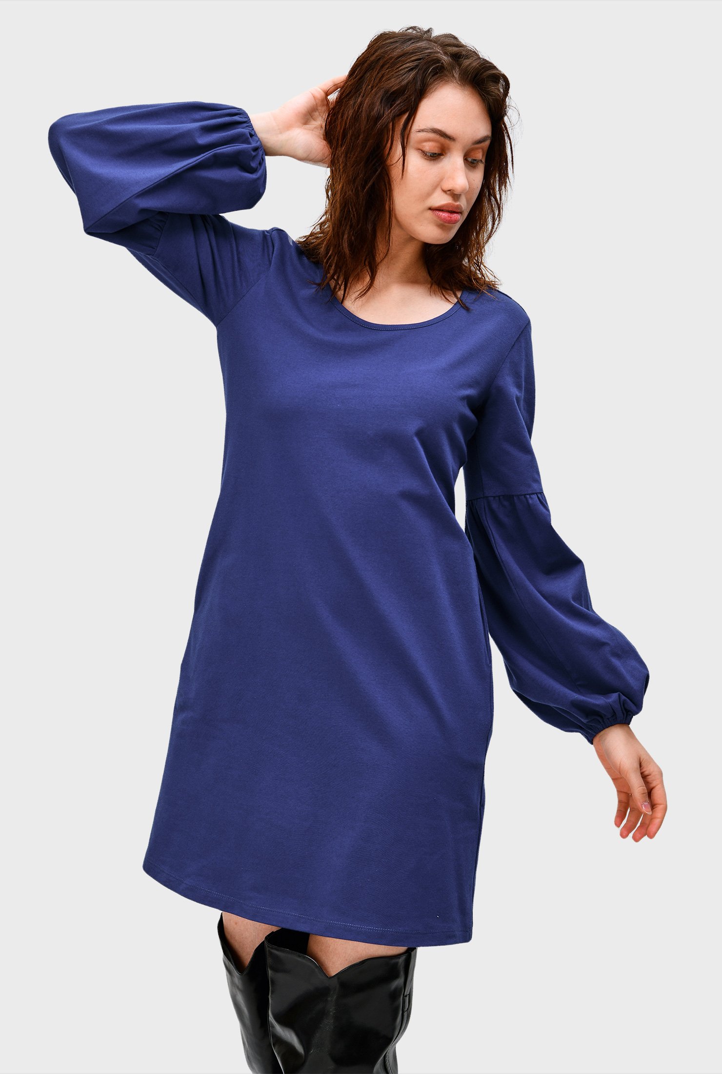 jersey shift dresses with sleeves