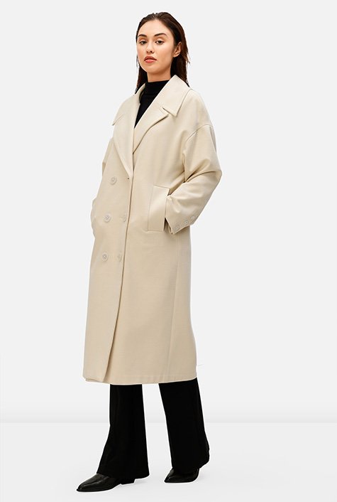 Shop Double breasted melton car coat eShakti