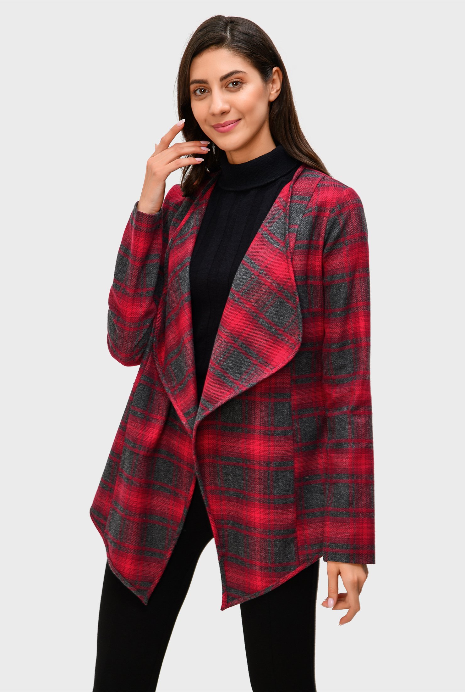 fuzzy red plaid jacket