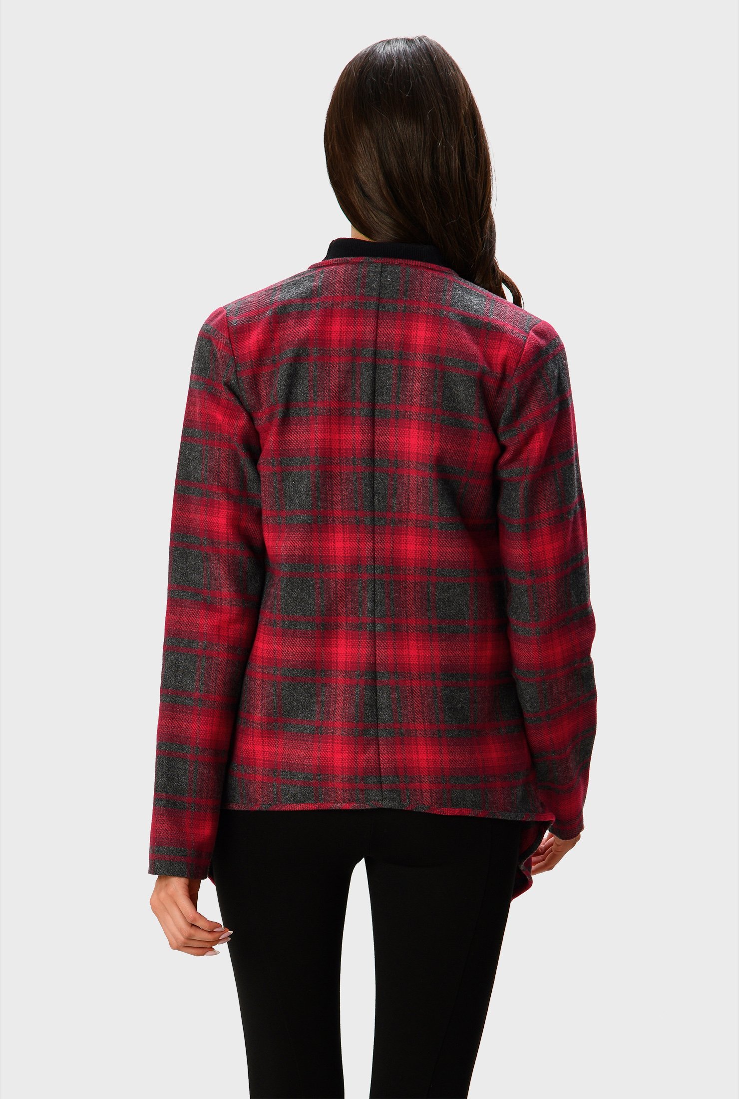 fuzzy red plaid jacket