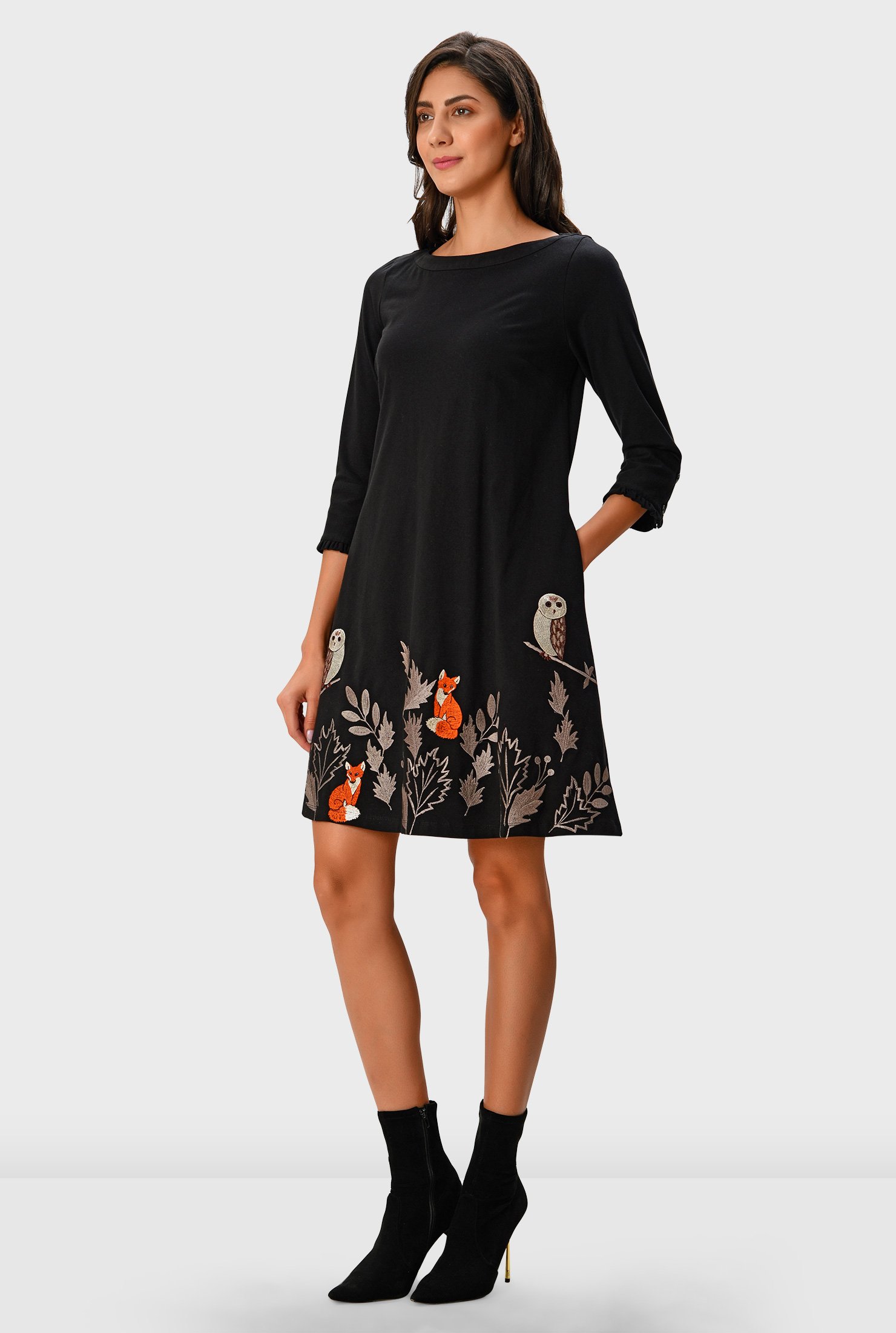 discount 67% Orange L Blanco e nero casual dress WOMEN FASHION Dresses Casual dress Embroidery 