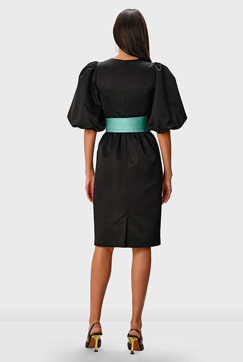 Shop Floral embroidery ruched sheath dress eShakti