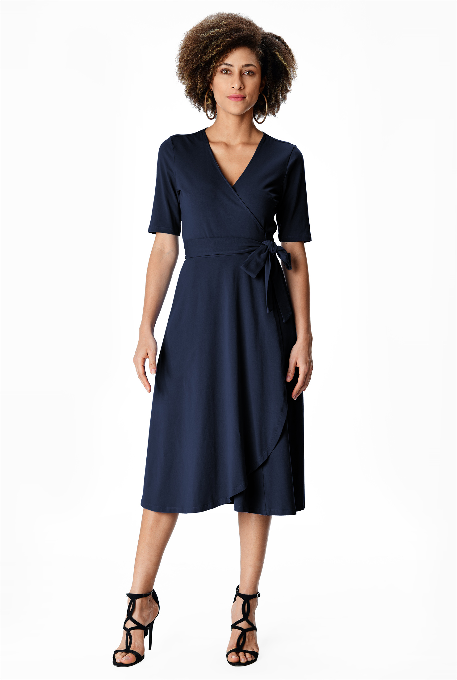 Shop Cotton jersey wrap dress eShakti
