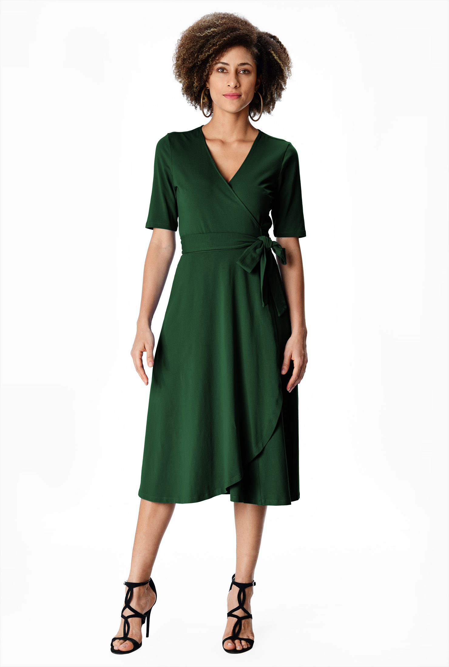 Shop Cotton jersey wrap dress eShakti