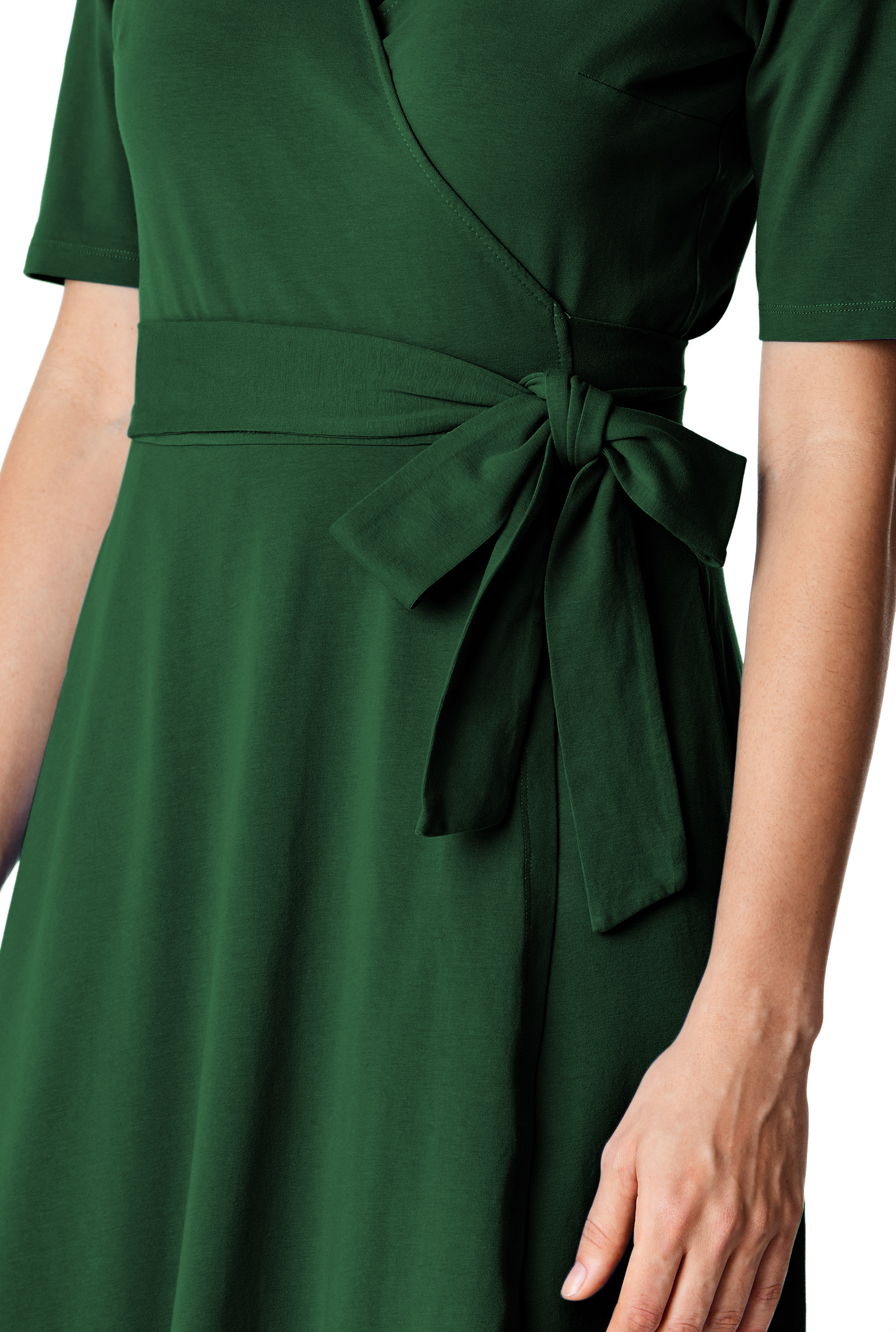 Shop Cotton jersey wrap dress eShakti