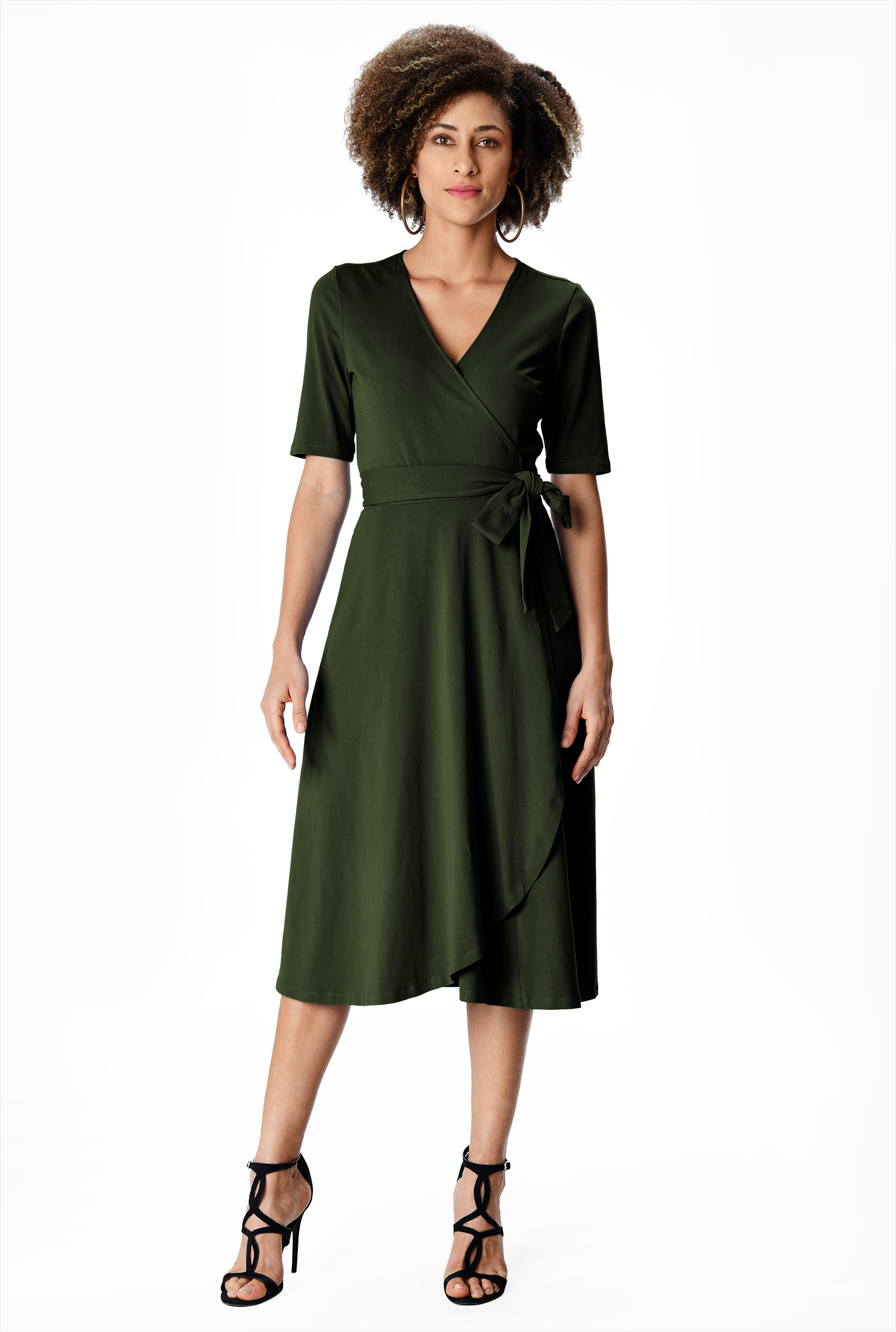 Shop Cotton jersey wrap dress eShakti