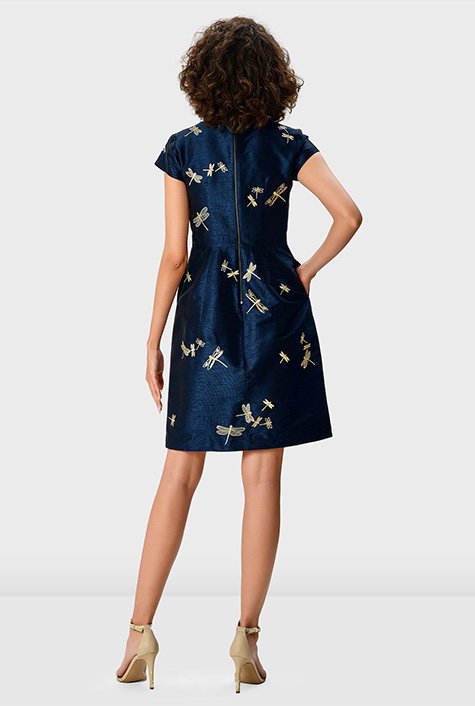 Hartty dragonfly cheap jacquard dress