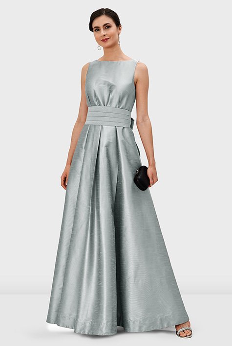 レインボーシックス Flare pleats Dress Silvergray Sサイズ | wasser