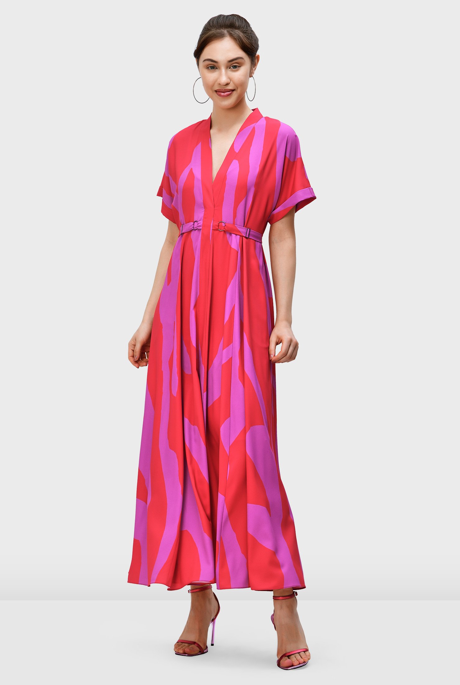 Shop Abstract print crepe empire dress | eShakti