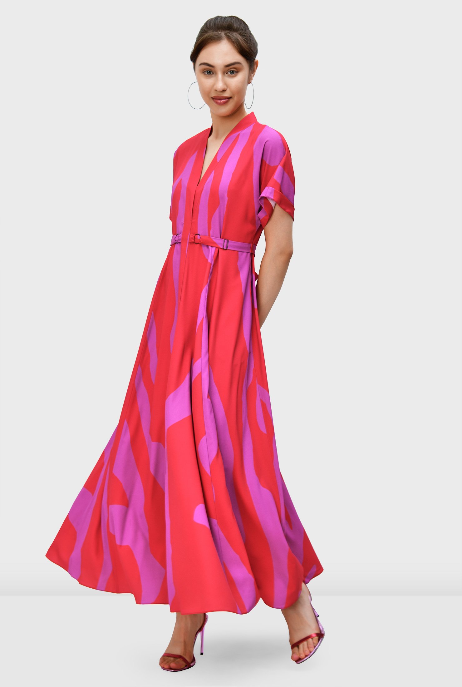 Shop Abstract print crepe empire dress | eShakti