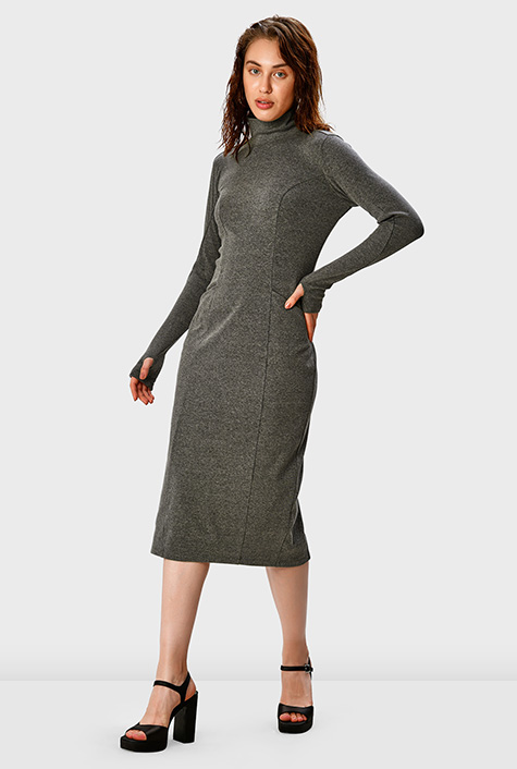 Shop Soft rib knit sheath dress | eShakti