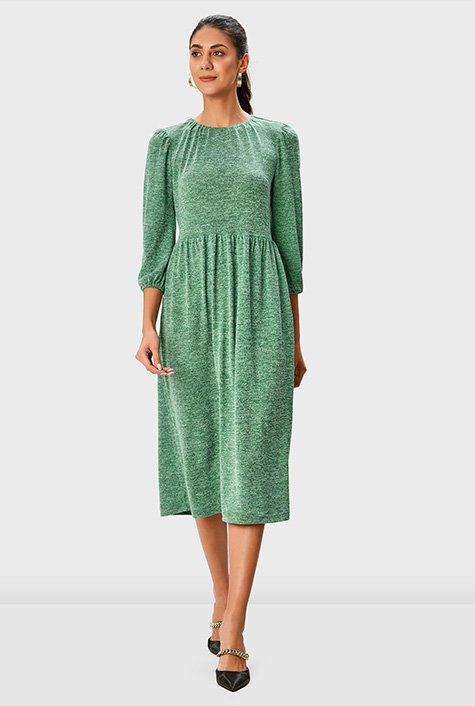 Shop Melange lurex knit sweater dress