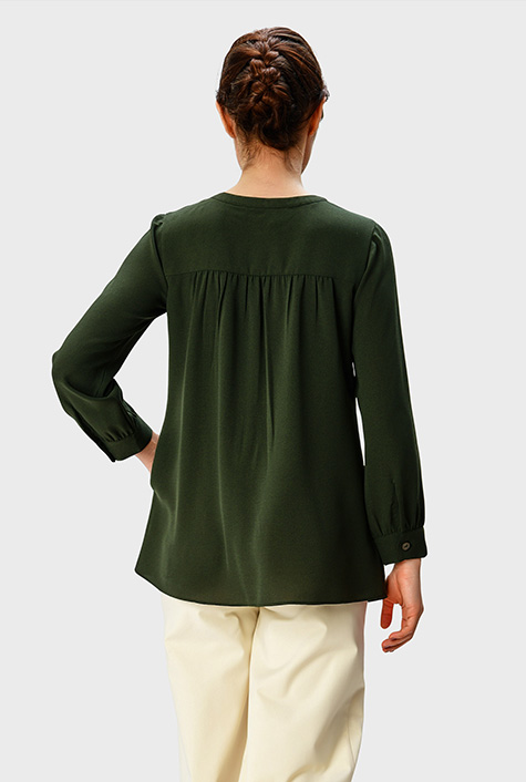 Shop Pintuck pleat crepe top | eShakti