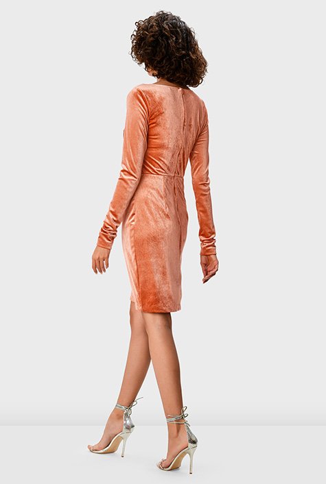 Velvet shop peach dress