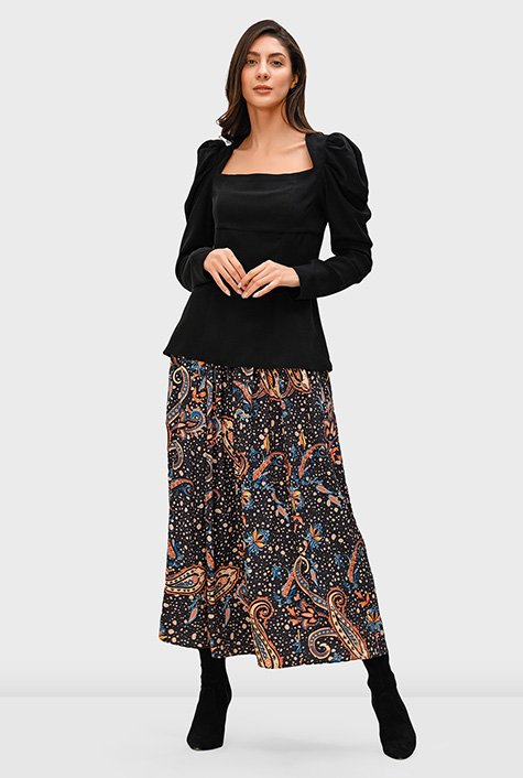 UO Black Crepe Skirt Over Trousers