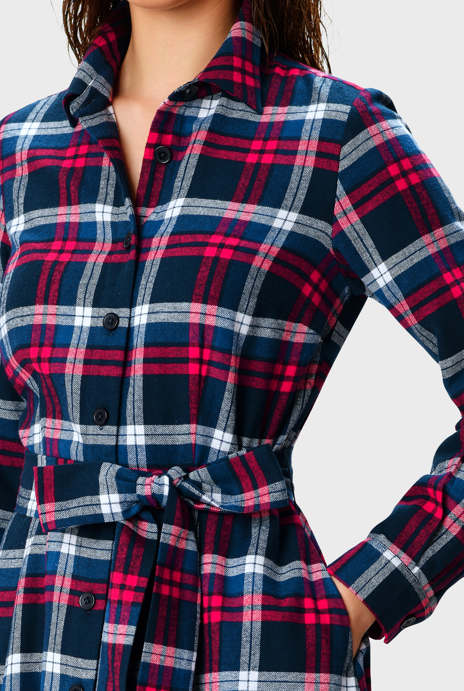 high low flannel dress