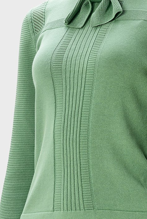 Shop Bow tie modal cotton sweater knit top