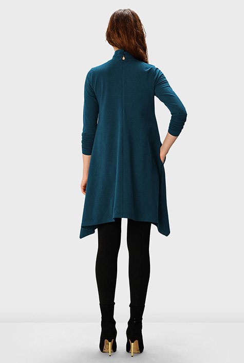 Asymmetric hem cotton jersey tunic top