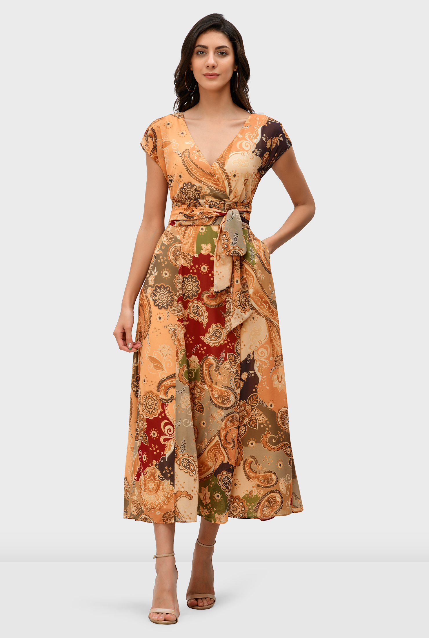 パーティードレス Geometric Print Silk Dress nm_4928777_100075_m