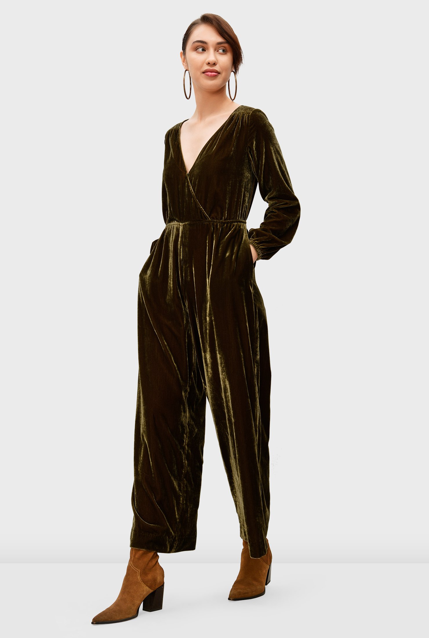 sheer velvet jumpsuit