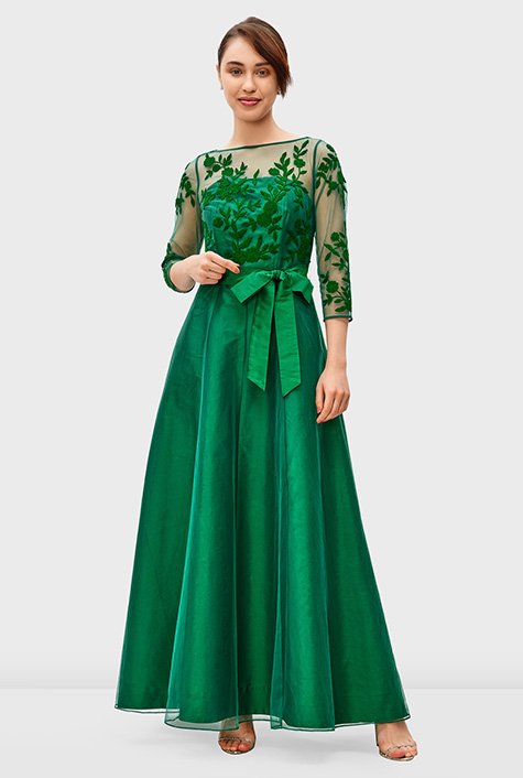 Emerald Green Taffeta Dress