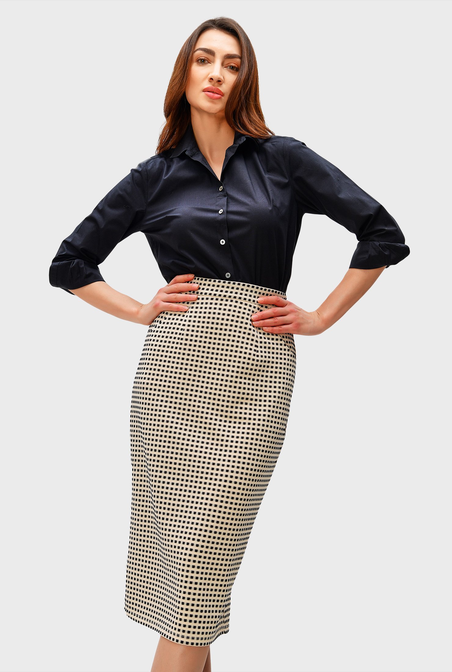 jacquard pencil skirt