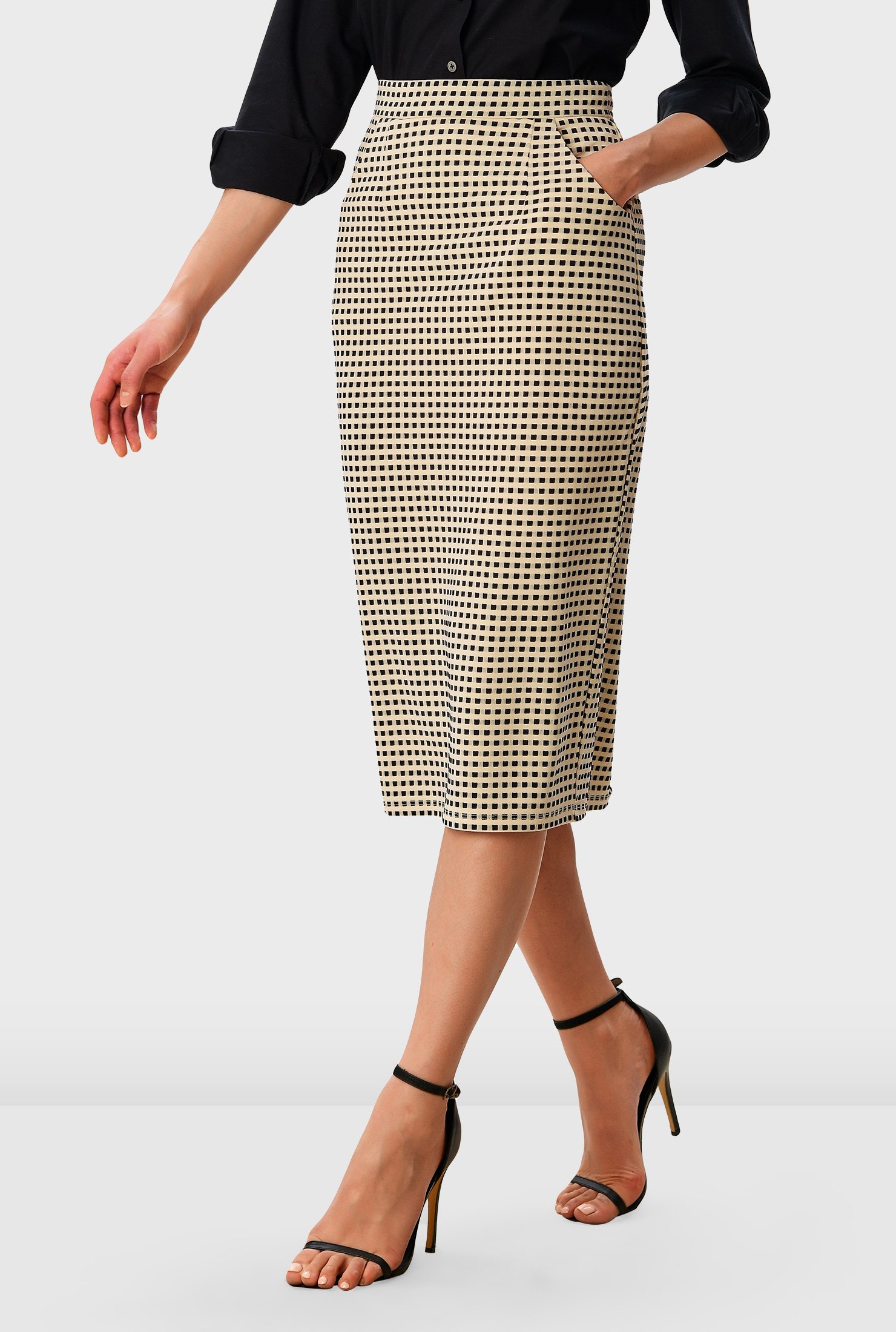 jacquard pencil skirt