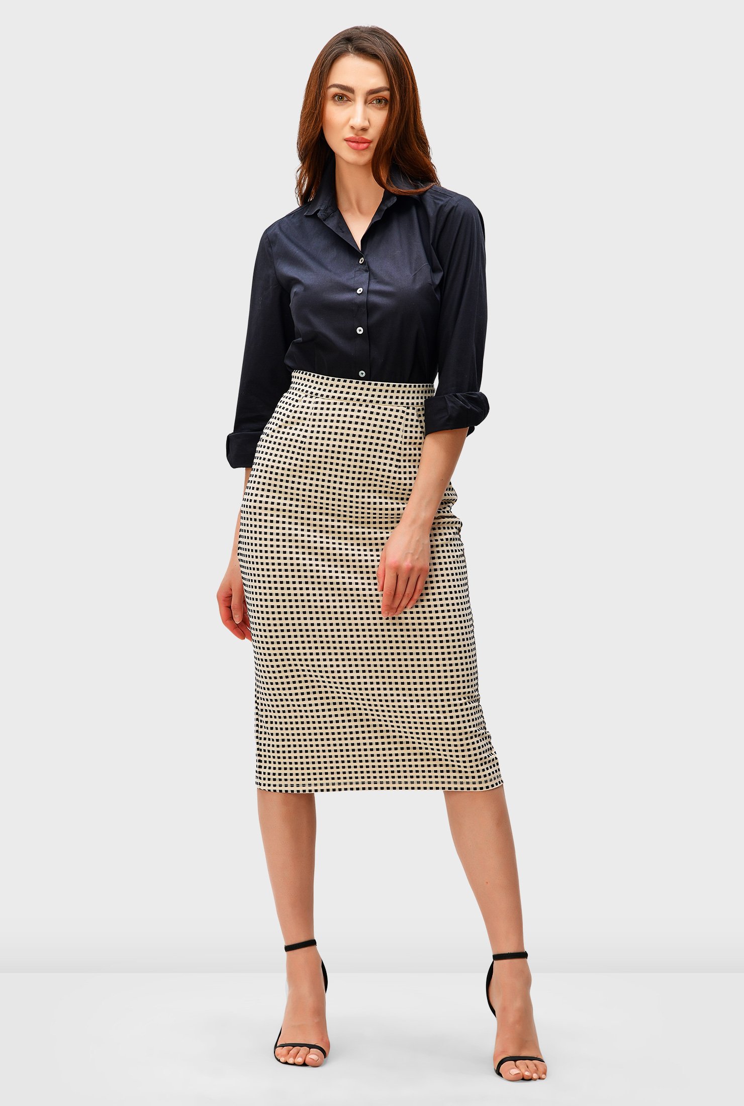 jacquard pencil skirt