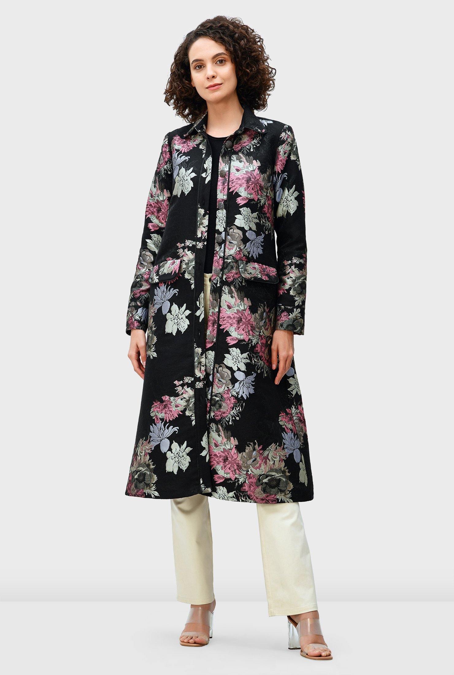 完売商品【louren】flower mole jacquard coat-