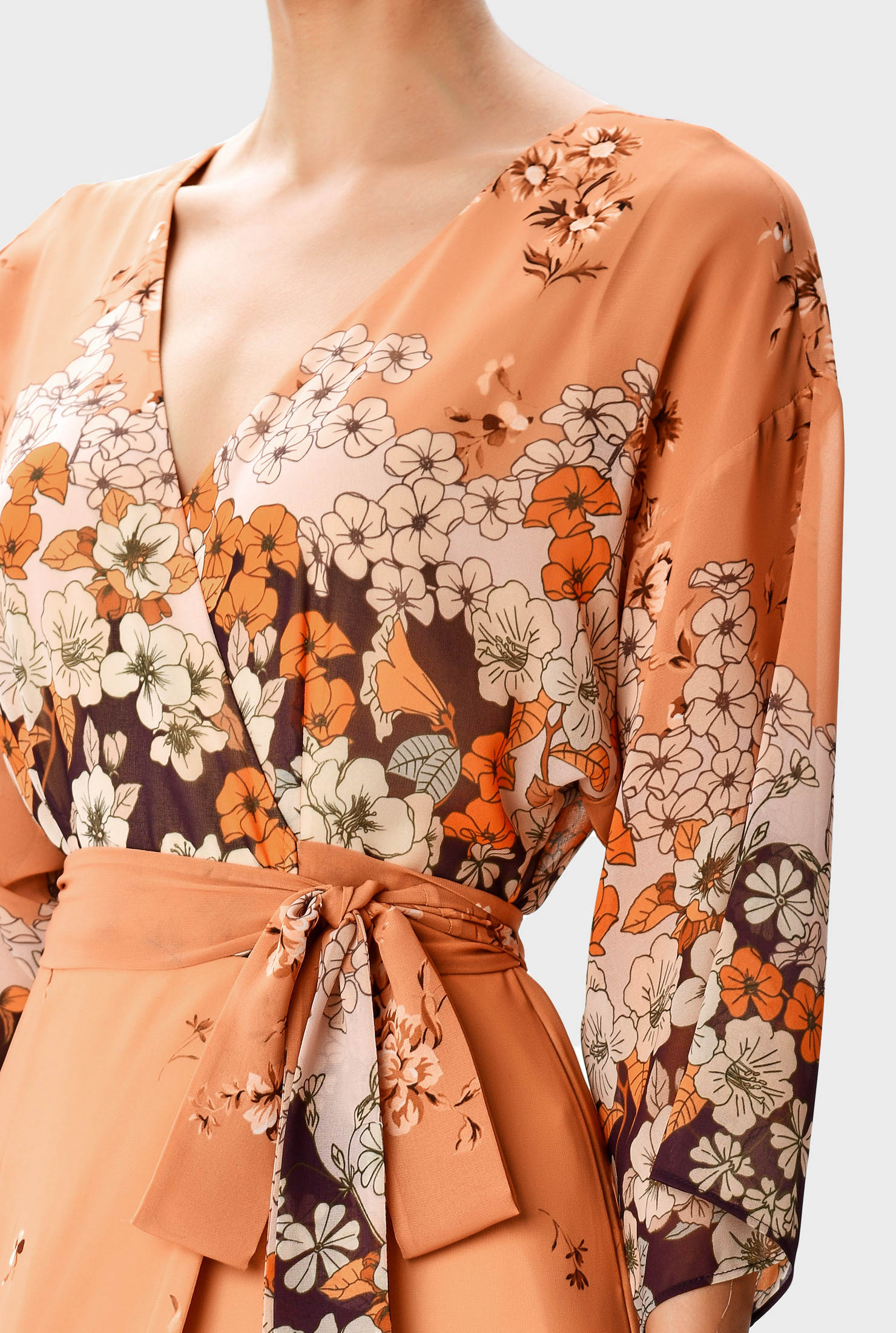 Shop Floral print wrap dress eShakti