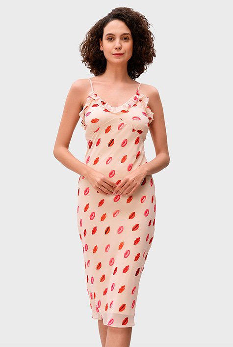 Lip print dress best sale