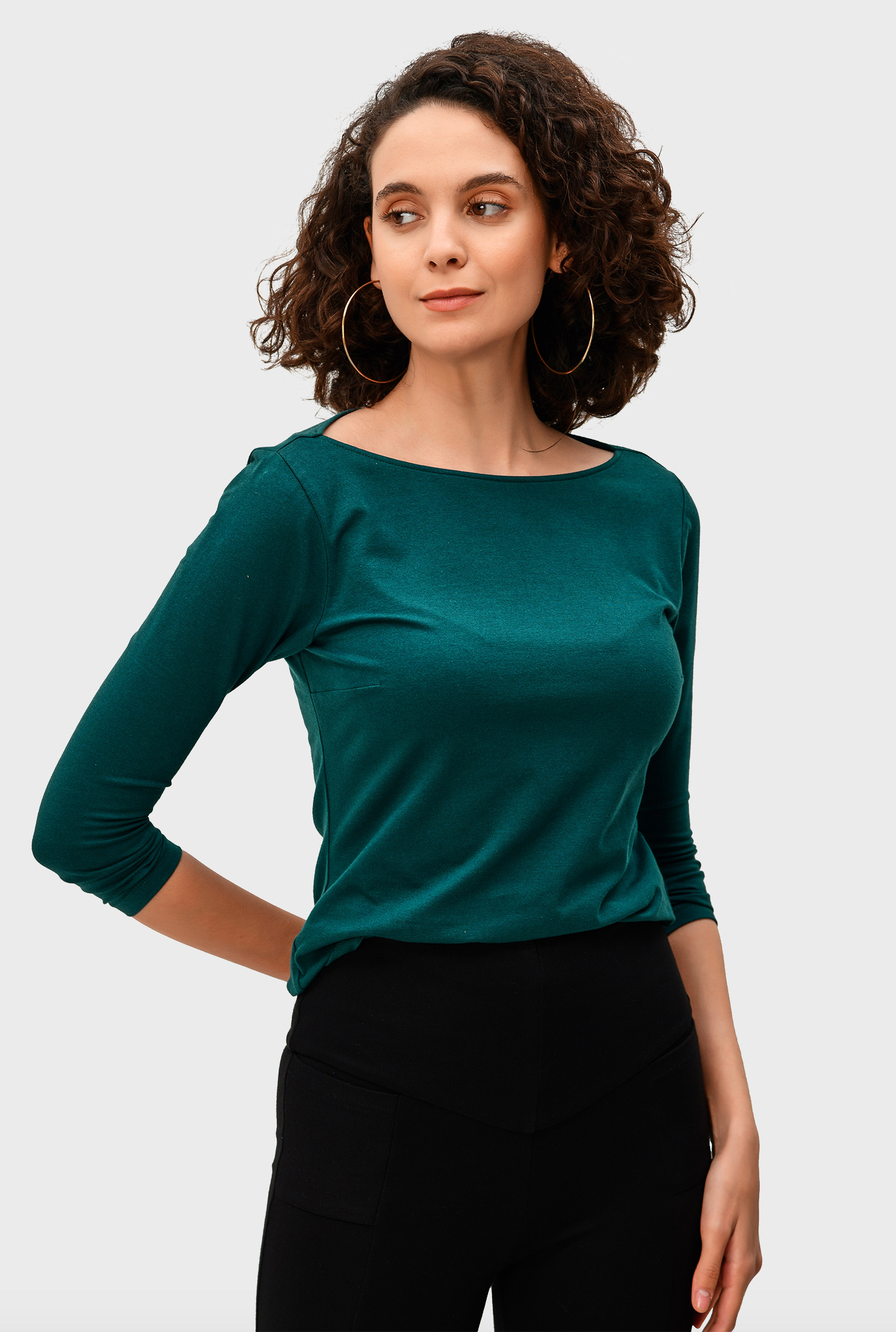 Shop Cotton jersey knit top eShakti