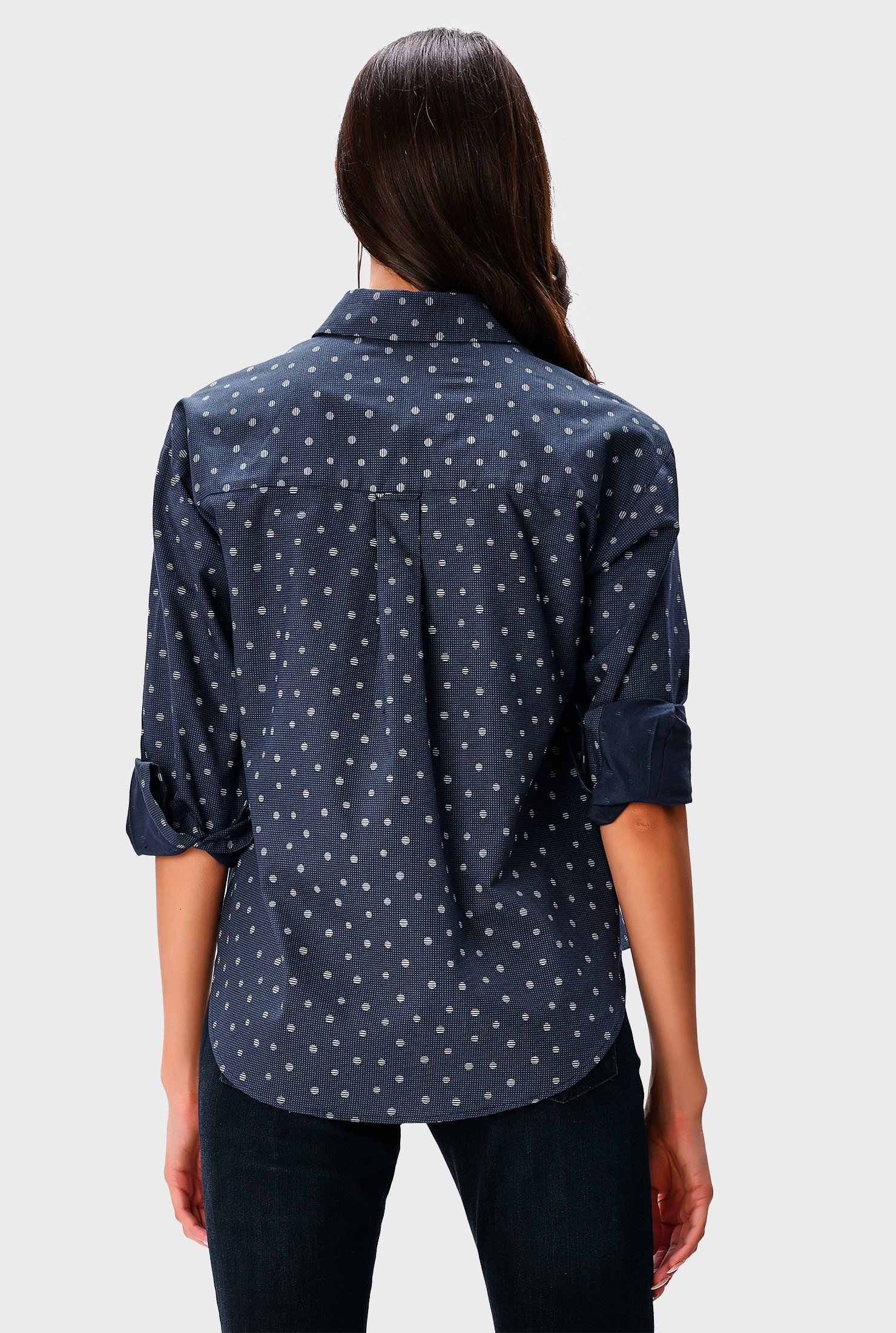 Shop Polka dot print cotton shirt | eShakti