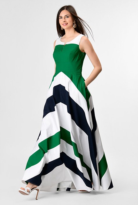 Chevron stripe 2024 maxi dress