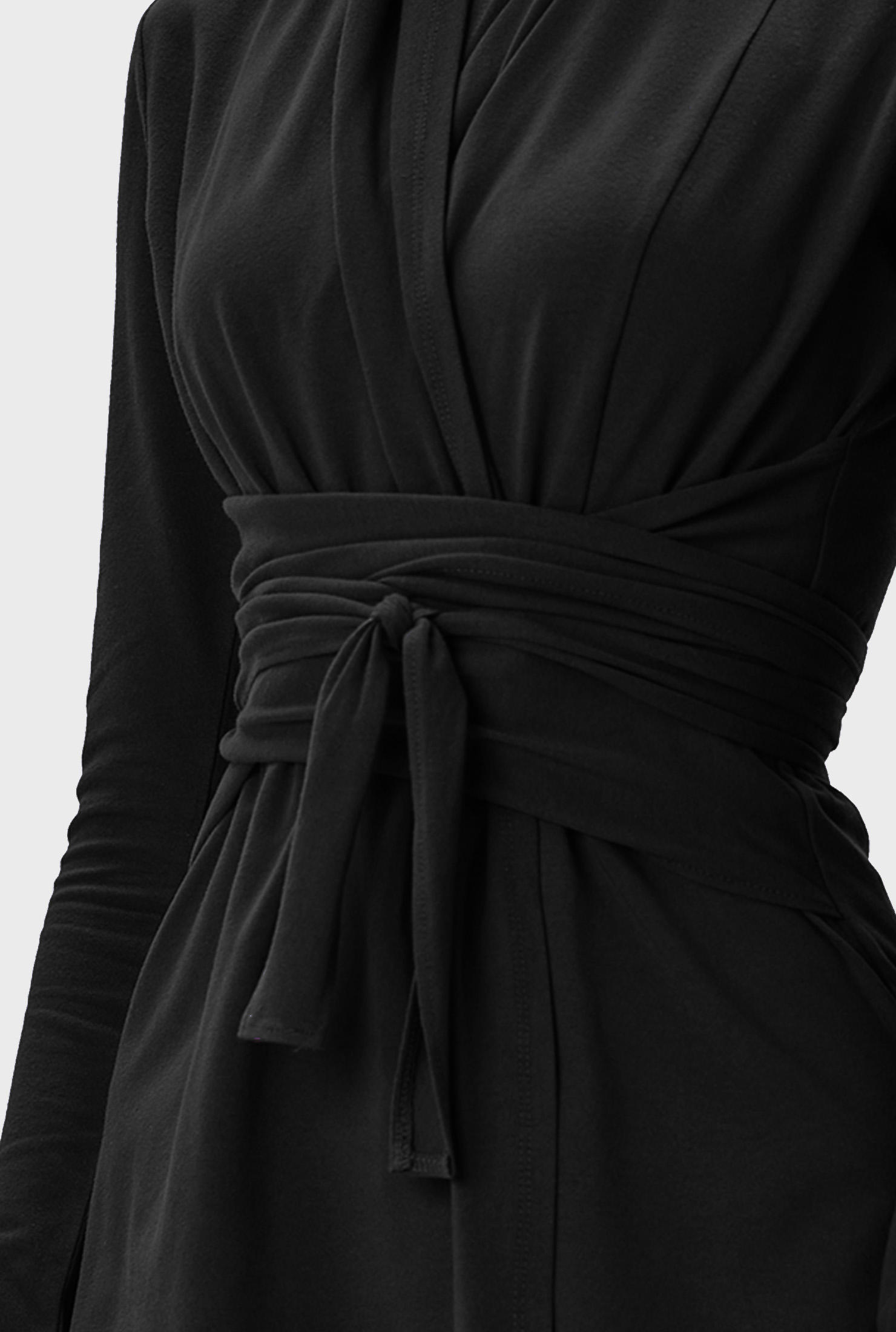 Shop Obi belt cotton jersey wrap tunic eShakti