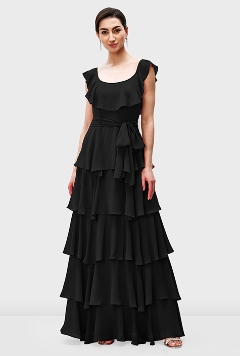 ワンピース maison celon frilly tiered dress BLACK ワンピース maison celon frilly tiered dress BLACK frilly