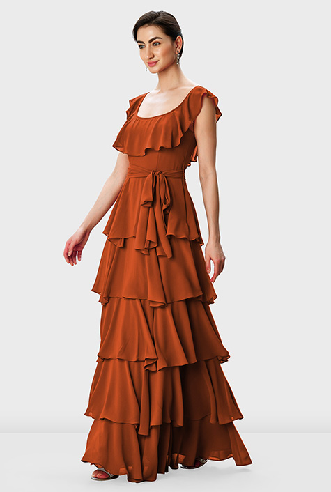 ruffle dress 8y お茶会ワンピース Women's 2024 Summer Sleeveless Halter Neck Ruffle Tiered